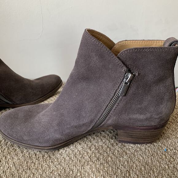 Lucky Brand Women’s 10 M 40 Brown Zipper Leather Ankle Boots Bartilino Booties - Picture 4 of 14